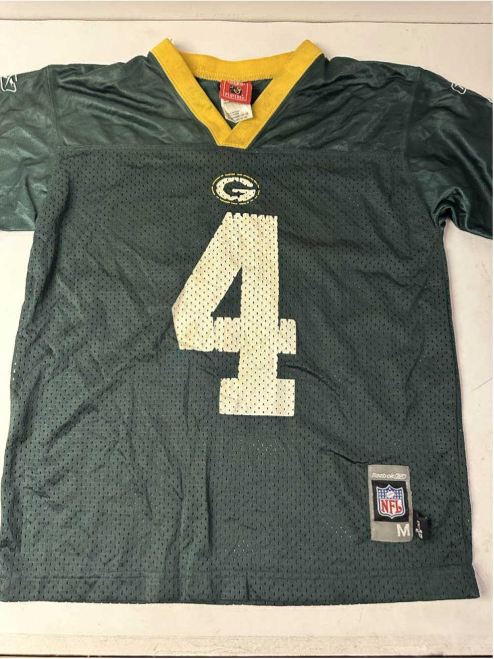 Vintage Reebok NFL Green Bay Packers Brett Favre 4 Jersey Youth M Green Football